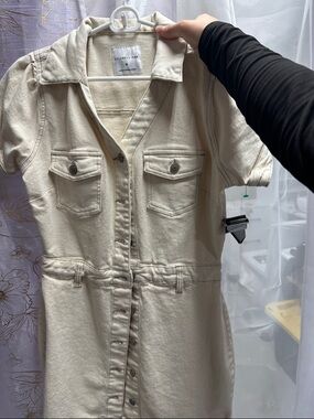 Celebrity Pink Cream Short-Sleeve Button-Front Utility Jumpsuit Dress